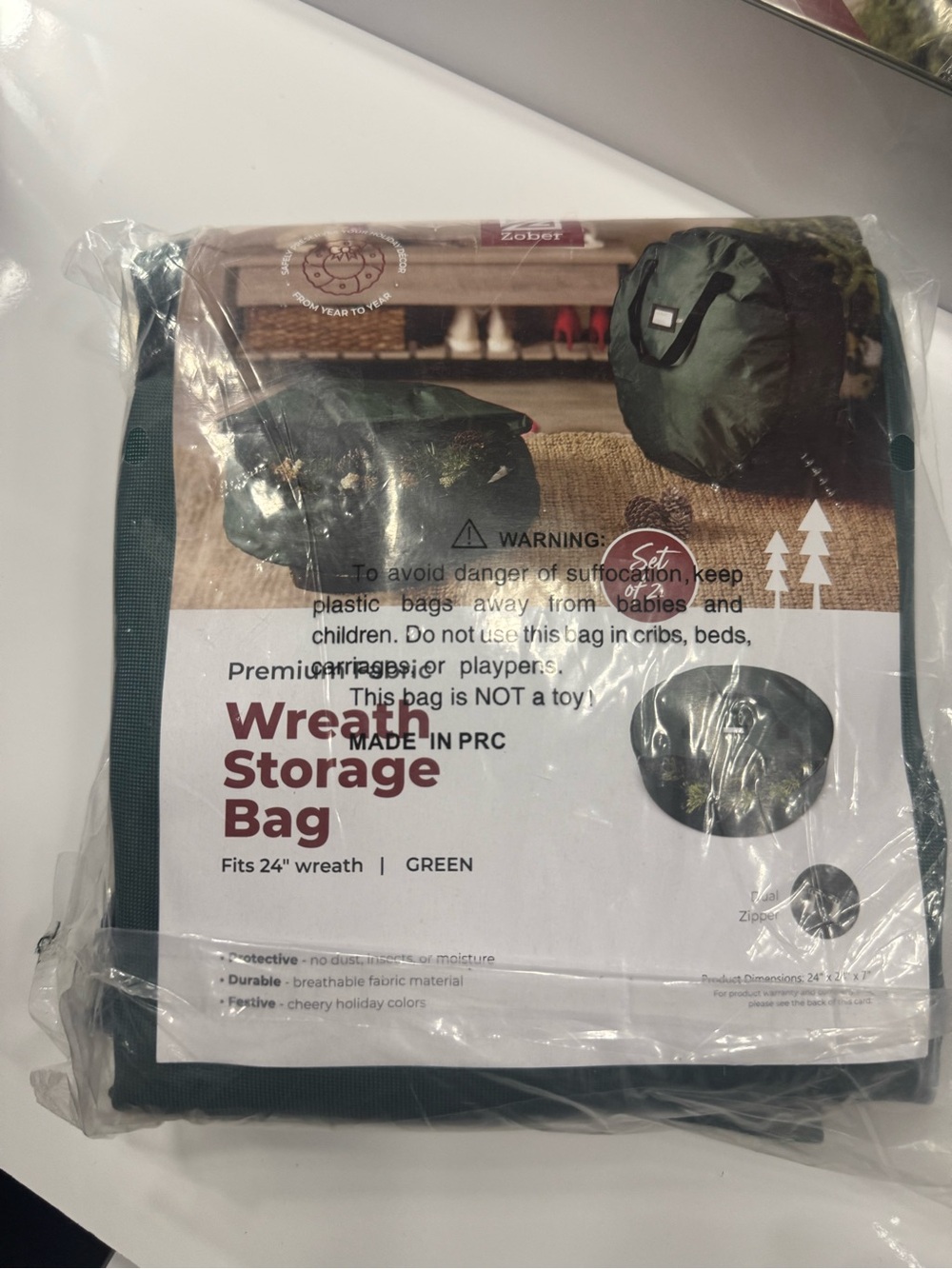 Wreath Storage Bag - Green